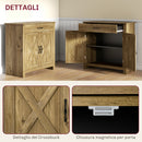 Credenza da Cucina Stile Country 80x39,7x80cm con Armadietto a 2 Ante e Cassetto in MDF Color Legno      