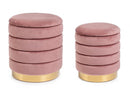 Set 2 Pouf Contenitore Darina Rosa Antico in Legno
