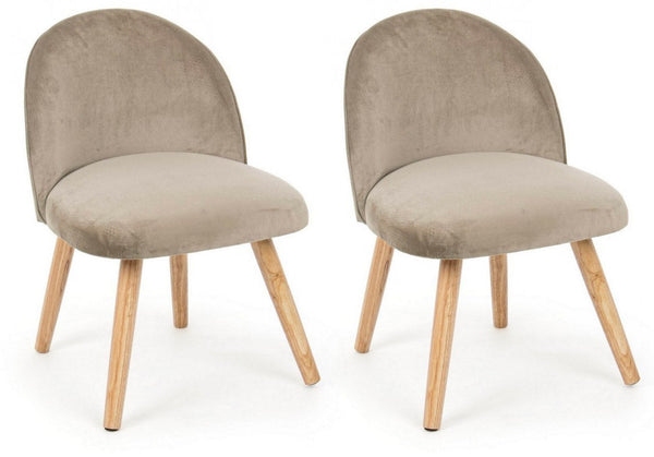 acquista Set 2 Poltroncine 47x57x76 cm Adeline in Velluto Tortora