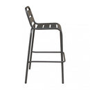 Sgabello Alto Vega 50x51x95 h cm in Acciaio Grigio