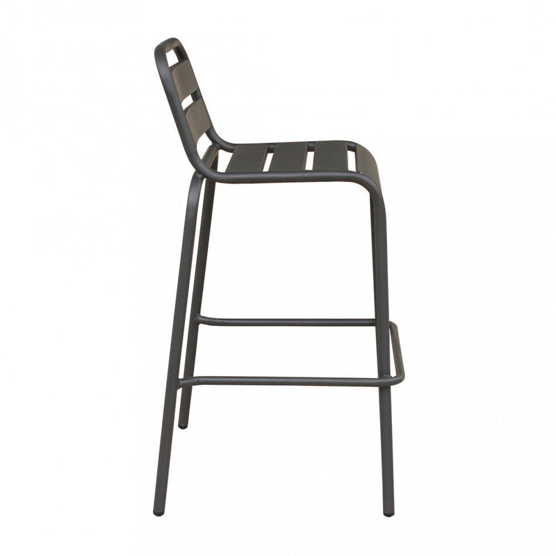 Sgabello Alto Vega 50x51x95 h cm in Acciaio Grigio