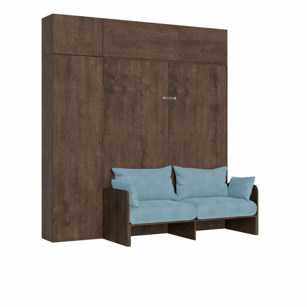 online Letto Matrimoniale A Scomparsa 160 Kentaro Con Divano E Mobili Noce e Azzurro