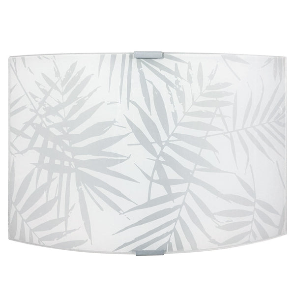 Applique 1xE27 Montatura Argento Vetro Lastra Decorato Foglie E-Energy Vanessa sconto