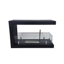 Camino a Bioetanolo da Terra Artico Design Aperto e Vetri Protettivi Serbatoio 850 ml in Acciaio Verniciato Nero      