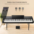 Tastiera Musicale Pianoforte Elettrico 88 Tasti Standard con 880 Timbri 600 Ritmi e Pedaliera Nero      