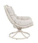 Poltrona Girevole da Esterno con Cuscini 72x83x90h cm in Acciaio e Fibra Sintetica Azores Light  