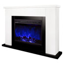 Camino Elettrico da Pavimento 85,5x115x27 cm Effetto Fiamma 1500W Brooklyn & Lorance Bianco/nero