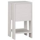 Comodino 30x30x55 cm Mobiletto con Anta a Ribalta e Ripiano in Legno Bianco      