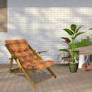 Poltrona Relax 3 Posizioni in Legno con Cuscino Imbottito Rosso