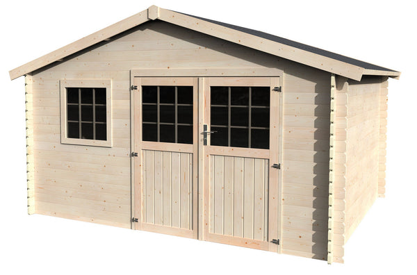 Casetta Box da Giardino per Attrezzi 4,27x3,30m Senza Pavimento in Legno Abete 28mm Frevent N1 sconto