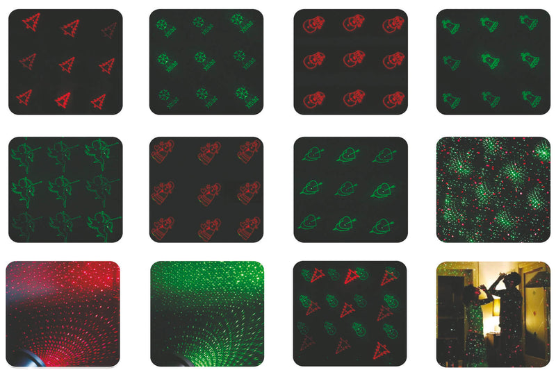 Proiettore Laser 2 Colori 7 Effetti Luci Natalizie da Interno e Esterno e Interno Soriani