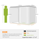 Capanno Box da Giardino 231x125x162 cm Porta Bloccabile in Acciaio Zincato Grigio      