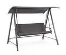Dondolo da Giardino 3 Posti con Cuscini 205x125x165h cm in Acciaio e Textilene Teseo Antracite e Grigio Scuro