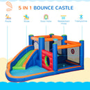 Castello Giostra Gonfiabile 380x340x170 cm con Scivolo Piscina e Pompa Multicolor