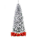 Albero di Natale Innevato Slim Saint Moritz Ø85x210 cm 668 Rami Super Folto Salvaspazio in PVC Verde      