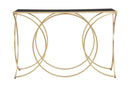 Console Infinity Small 120x40x79 cm in Ferro e Specchio Oro e Nero