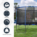 Trampolino Tappeto Elastico Ø426x269 cm con Rete e Bordo Imbottito Blu e Nero