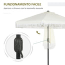 Ombrellone da Giardino 2.3x2.2m Inclinabile con Palo Centrale e Manovella Crema
