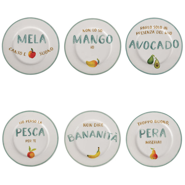 sconto Set 6 Piattini Frutta Ø19x1,5 cm in New Bone China VdE Tivoli 1996 Le Travisate Bianco