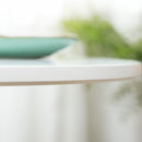 Tavolino Ø70x75 cm in MDF e Acciaio Bianco