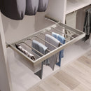 Kit 7 Aste Pantaloni e Vassoio per Armadio 800 mm in Acciaio Emuca Grigio Pietra