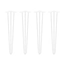 Set di Gambe Hairpin di 3 Bastoncini per Tavolo H710 Verniciato Bianco Acciaio Emuca