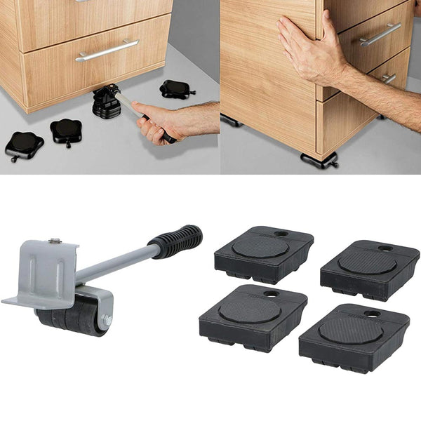 Set Ruote Sposta Mobili Pesanti con Asta Cambio Sollevamento Divano Tavolo Kinzo sconto