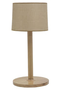 Paralume da Comodino Wooden Ø28x61 cm Legno e Tessuto Naturale