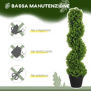 Pianta Artificiale di Eucalipto 90A cm a Spirale con Vaso Incluso per Interno ed Esterno Verde   