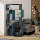 Libreria orizzontale bifacciale 96x25,5x168,5 cm turchese