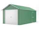 Casetta Box da Giardino in Lamiera di Acciaio 360x760x307 cm Verde
