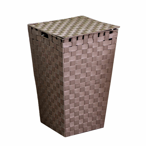 acquista Cesto Portabiancheria in poliestere tortora quadro cm 33x33xh53