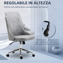 Sedia da Ufficio Operativa 56x63x85-95 cm in Tessuto in Microfibra Grigio