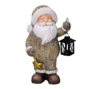 Pupazzo Babbo Natale in Resina con lanterna grigio cm 25,5x17xh44