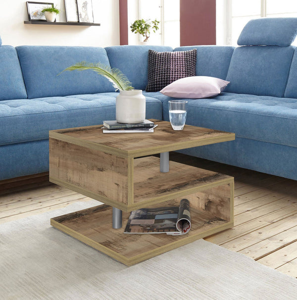 prezzo Tavolino a S con Ripiani a Giorno 55x41,5x55 cm Zeta Acero Pereira