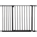 Cancelletto per Cani Estensibile con Viti e Ampia Apertura 76-107x76 cm in Metallo e Plastica Nero