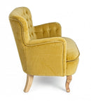Divano 2 Posti 114x69x79 cm Orlins in Velluto Senape