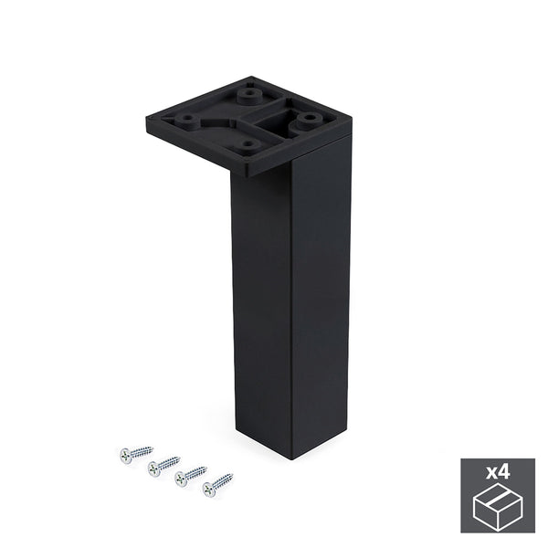 Piedino per Mobile Angolo Regolabile 140 - 150 mm Plastica Nero 4 Pezzi Emuca sconto