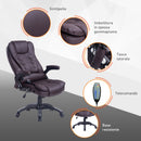 Sedia Poltrona Massaggiante da Ufficio 62x68x121 cm con Riscaldamento in Similpelle Marrone