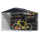 Casetta Box da Giardino Porta Attrezzi 277x195x192 cm con 2 Porte Scorrevoli Grigio Scuro  