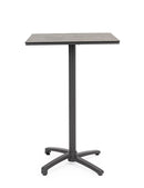 Tavolo da Bar da Giardino 70x70x110h cm in Alluminio e HPL Claret Alto Antracite Dark 