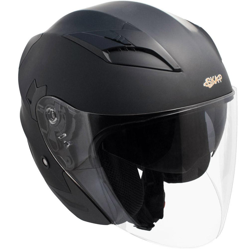 Casco Demi-Jet per Scooter Visiera Lunga SKA-P 1 PH Bolt Nero Gommato 