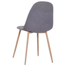 Set 2 Sedie da Pranzo Design Moderno in Lino con Gambe in Metallo Grigio 