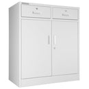 Armadietto  Metallico Porta Documenti 2 Ante 2 Cassetti per Ufficio/Casa in Acciaio Grigio