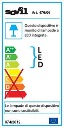 Lampada Applique Grande in Basso con Led Colore Nero per Esterno Linea Mac Sovil