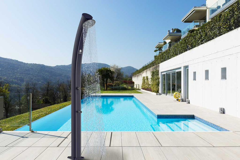 Doccia Solare da Giardino 35L Miscelatore e Lavapiedi Sined Dafne Blu