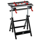 Banco di Lavoro Pieghevole 55x50x108 cm in Metallo e Alluminio Nero