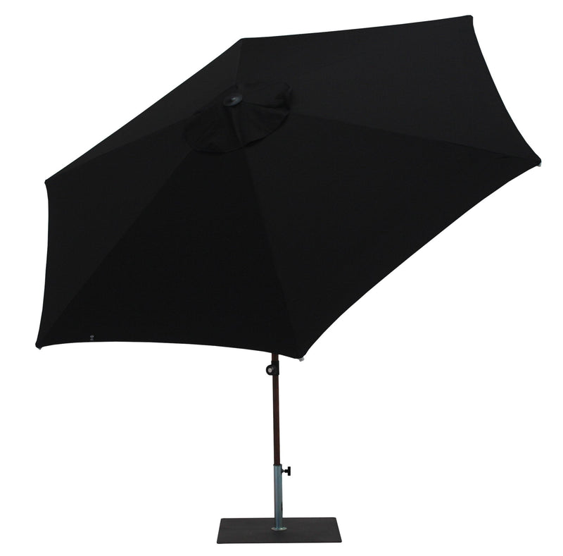 Ombrellone da Giardino Ø3 m Palo Ø38 mm in Alluminio Effetto Legno Tessuto Olefin Trend Wood Nero