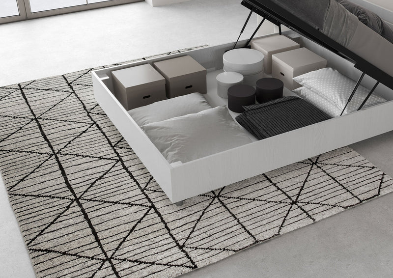 Letto Matrimoniale Francese Testata Inclinata Demas Bianco Frassino Varie Misure