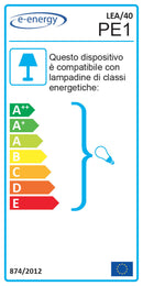 Plafoniera 2xE27 Ganci Cromo Vetro Lastra Serigrafato Alabastro Bianco E-Energy Lea